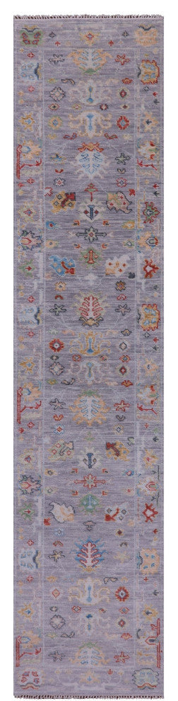 2' 7" X 12' 1" Runner Handmade Turkish Oushak Rug - Q13456