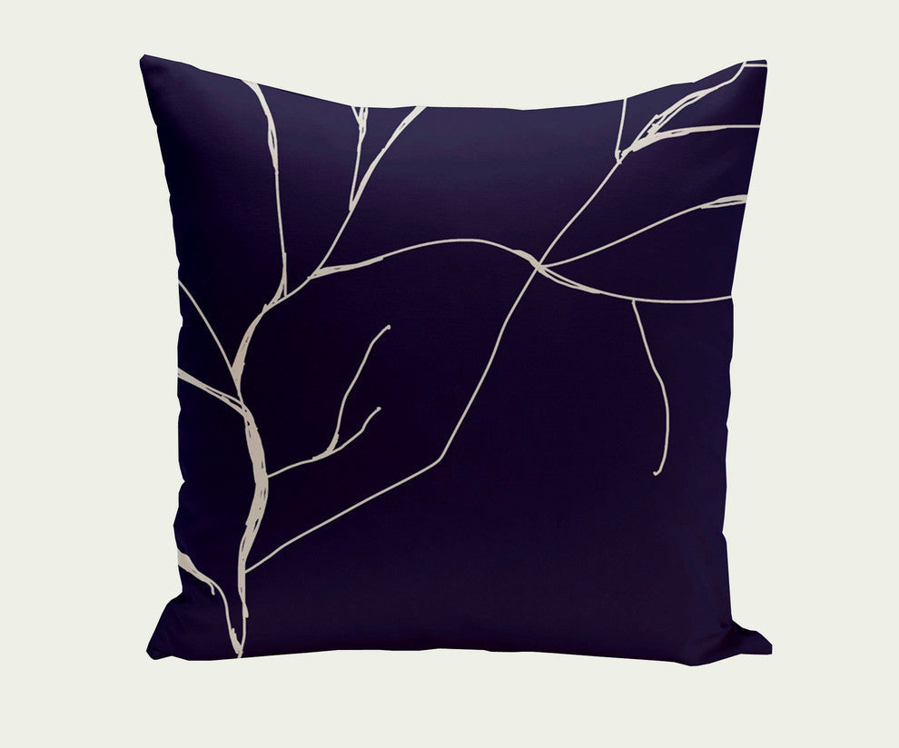 Navy Blue Polyester Pillow, 16"x16"