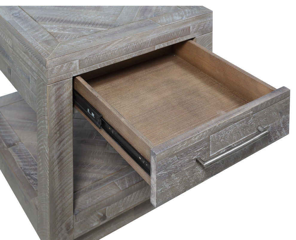 Modus Alexandra 3 Piece Rectangular Coffee and 2 End Tables, Rustic Latte