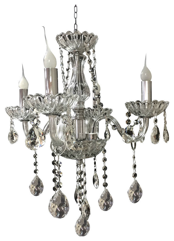 Royal Designs Classic Vintage Style Crystal Candle Chandelier Ceiling Fixture, 4