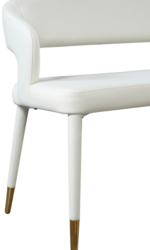 Destiny Upholstered Bench, White, Vegan Leather