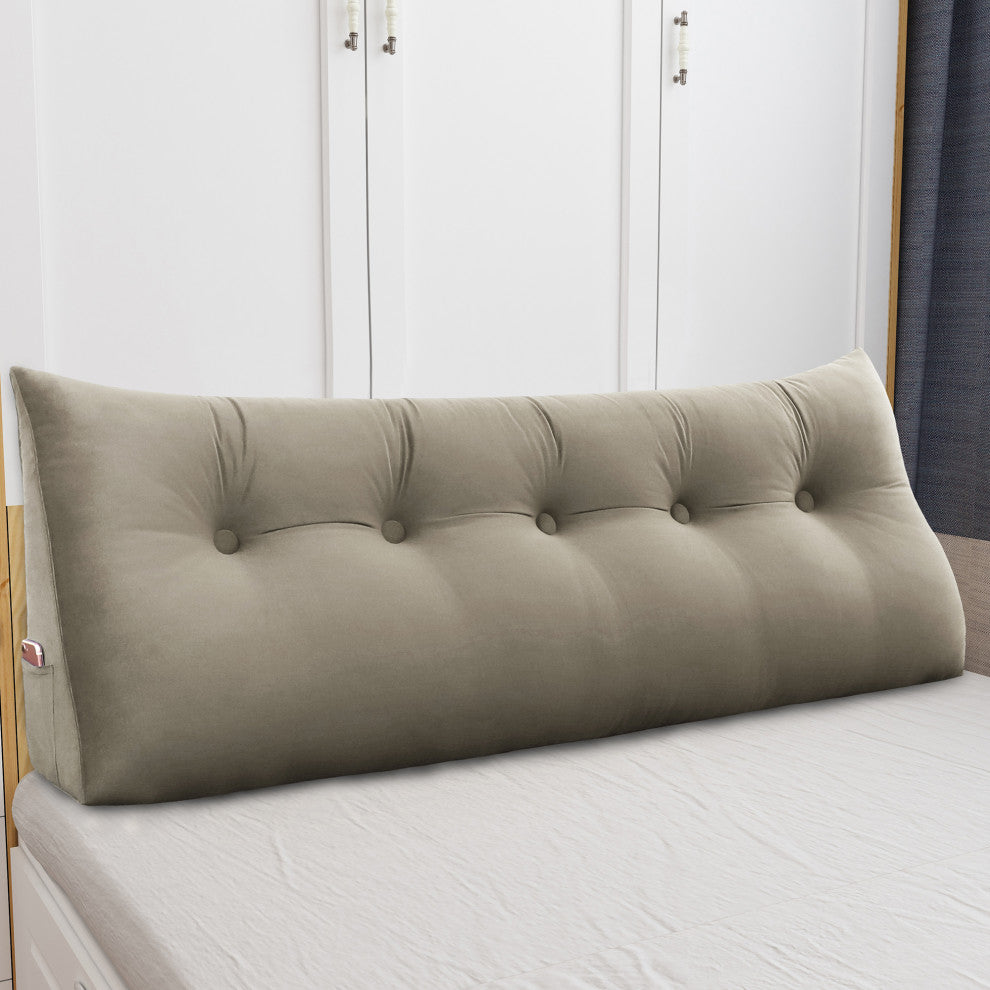 WOWMAX Bed Rest Wedge Dorm Bed Pillow Daybed Cushion Hostel Bed Headboard Pillow, 59x20x8