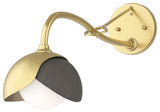 Brooklyn 1-Light  Sconce, Modern Brass, Dark Smoke, Opal Glass