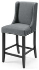 Counter Stool Chair, Fabric, Wood, Gray, Modern, Bar Cafe Bistro Restaurant