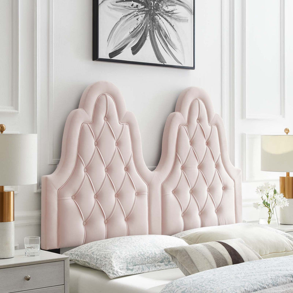 Augustine Tufted Performance Velvet King/California King Headboard Pink