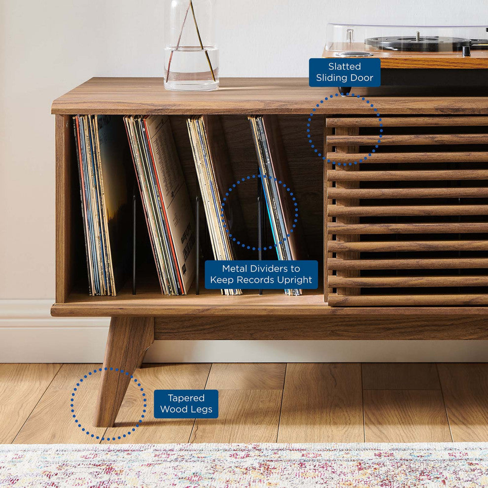 Render Vinyl Record Display Stand Walnut