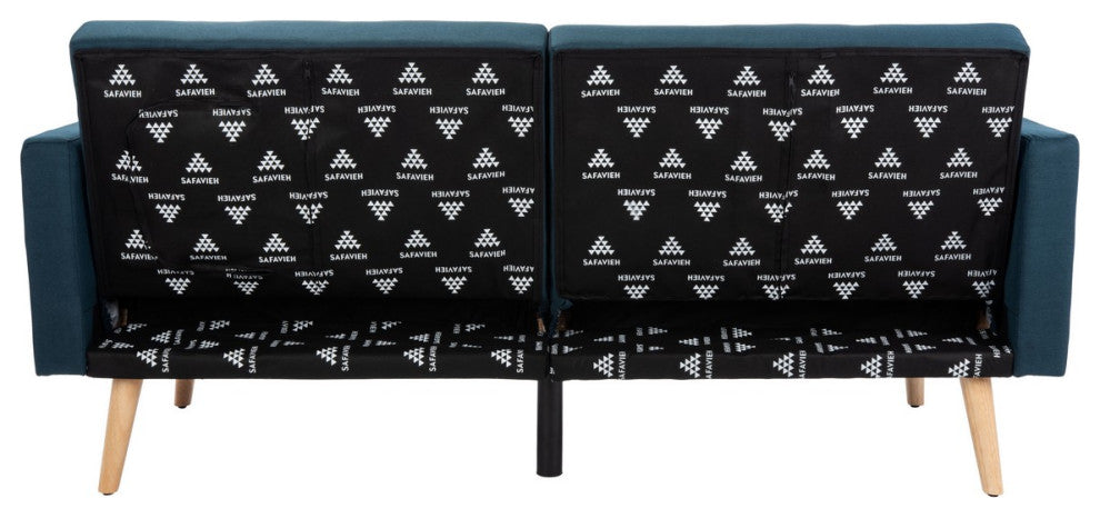 Safavieh Murray Foldable Futon W Pillow, Navy/Natural