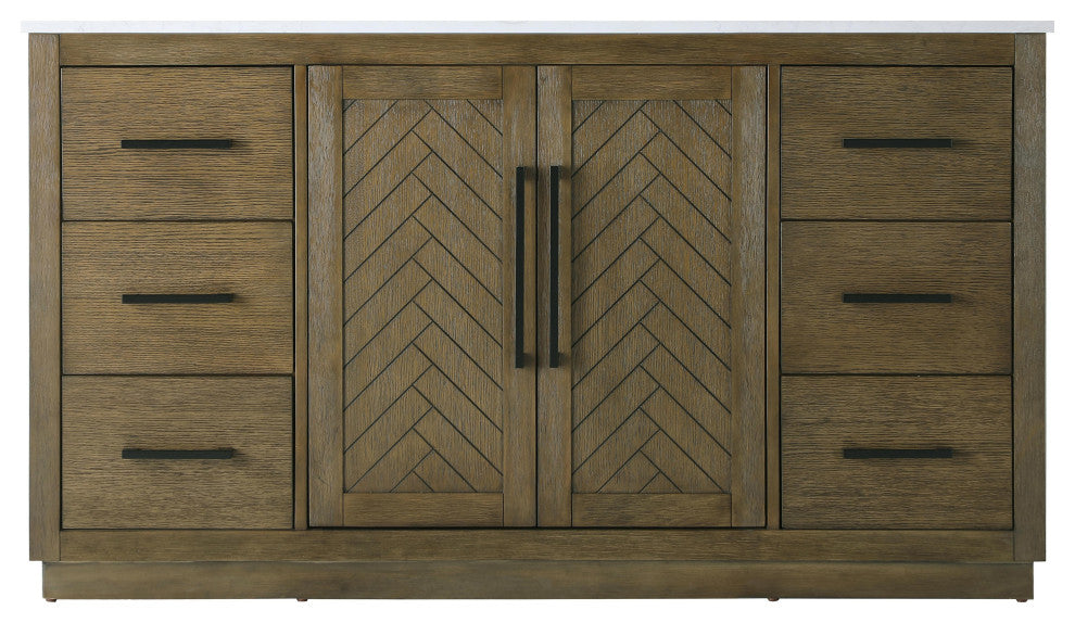 Home Living 60" Single Bathroom Vanity, Hazel Oak