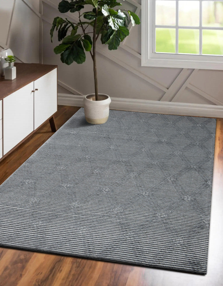 Camden Gray/Ivory Transitional Diamond Wool Indoor Area Rug, 7'9" x 9'9"