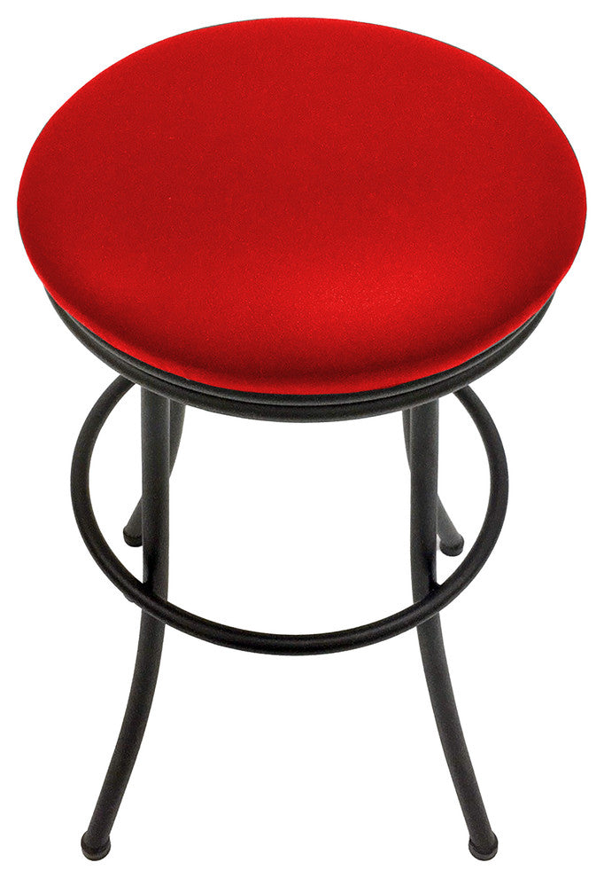 Peyton Fire Red 30inch Bar Height Black Frame Swivel Bar Stool