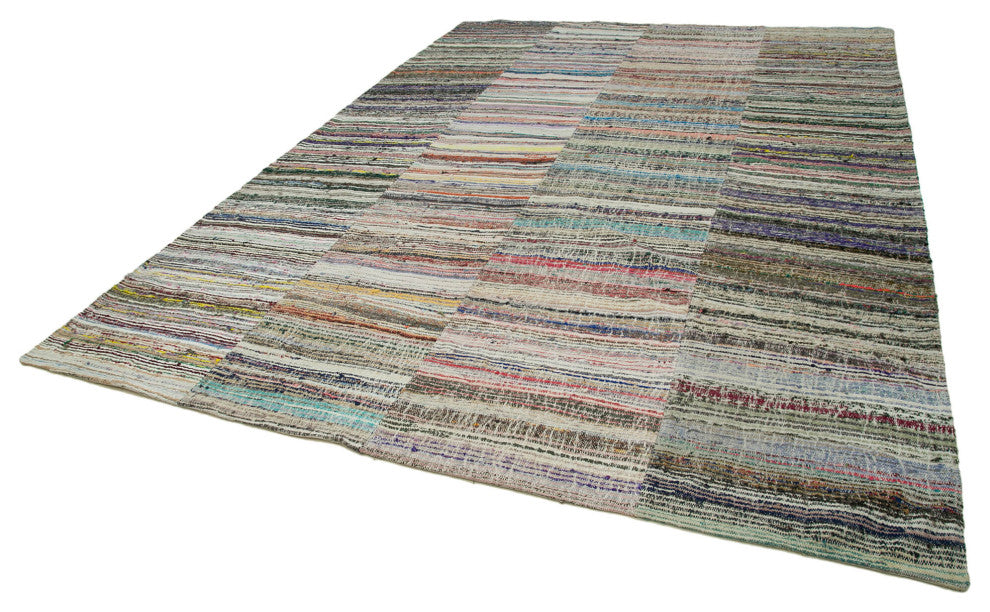 Rug N Carpet - Handmade Turkish 9' 1'' x 12' 8'' Rustic Patchwork Kilim Rug