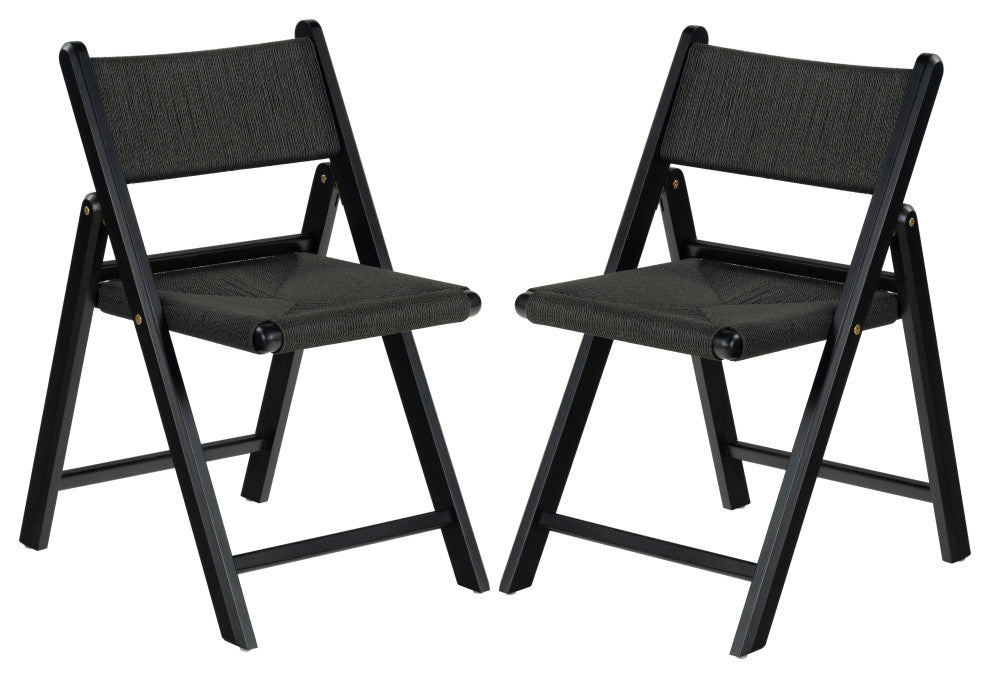 Safavieh Couture Shaylie Folding Dining Chair, Black
