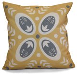 Decorative Holiday Pillow Geometric Print, Gold, 20"x20"
