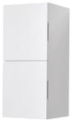 Bliss 12"W x 24"H Linen Side Cabinet, 2 Doors, Nature Wood Finish, High Gloss White