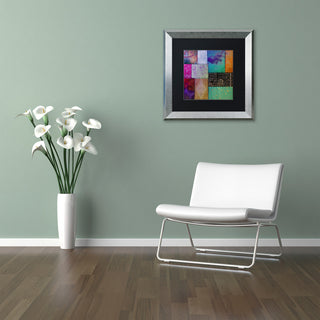 Color Bakery 'Afrikan Batik I' Art, Silver Frame, Black Matte, 16"x16"