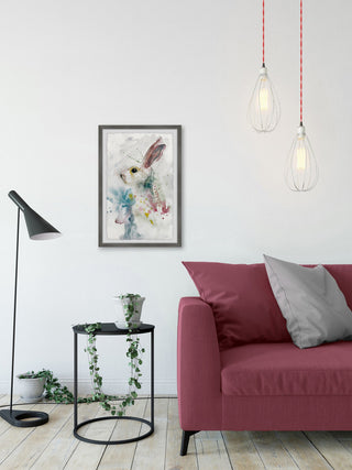 "Painted Bunny" Framed Painting Print, 12"x18"
