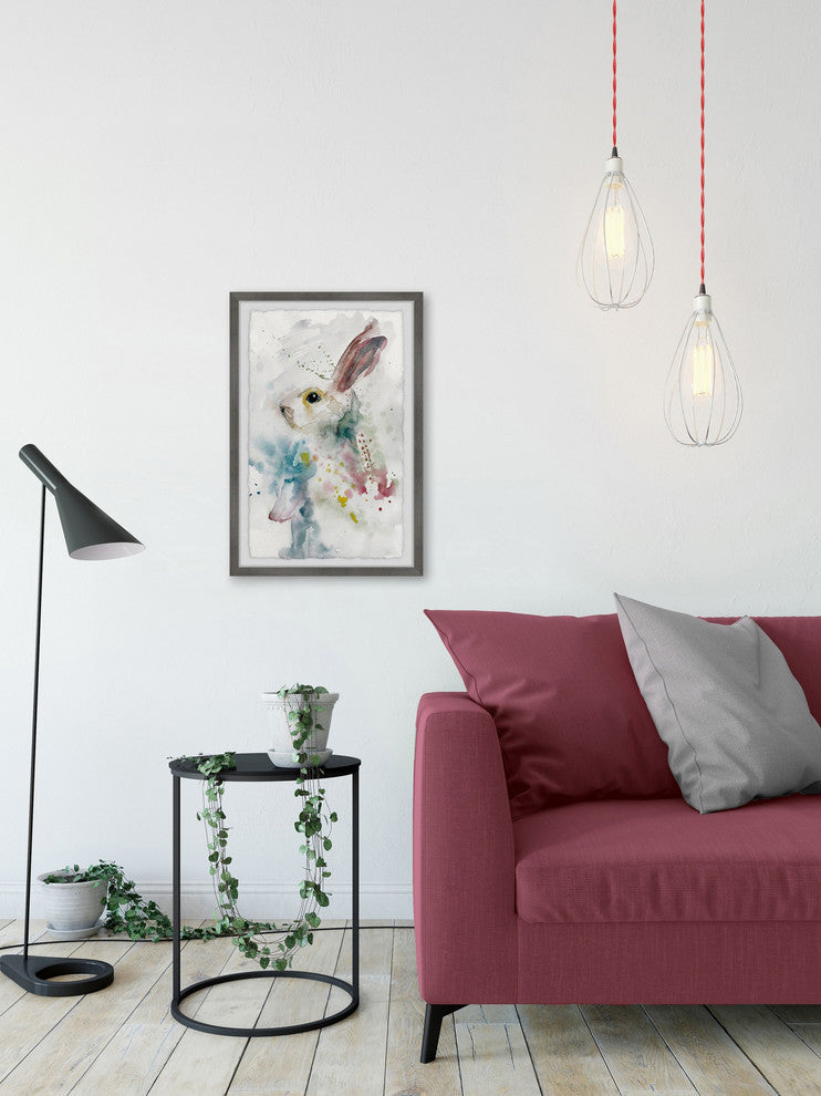 "Painted Bunny" Framed Painting Print, 12"x18"