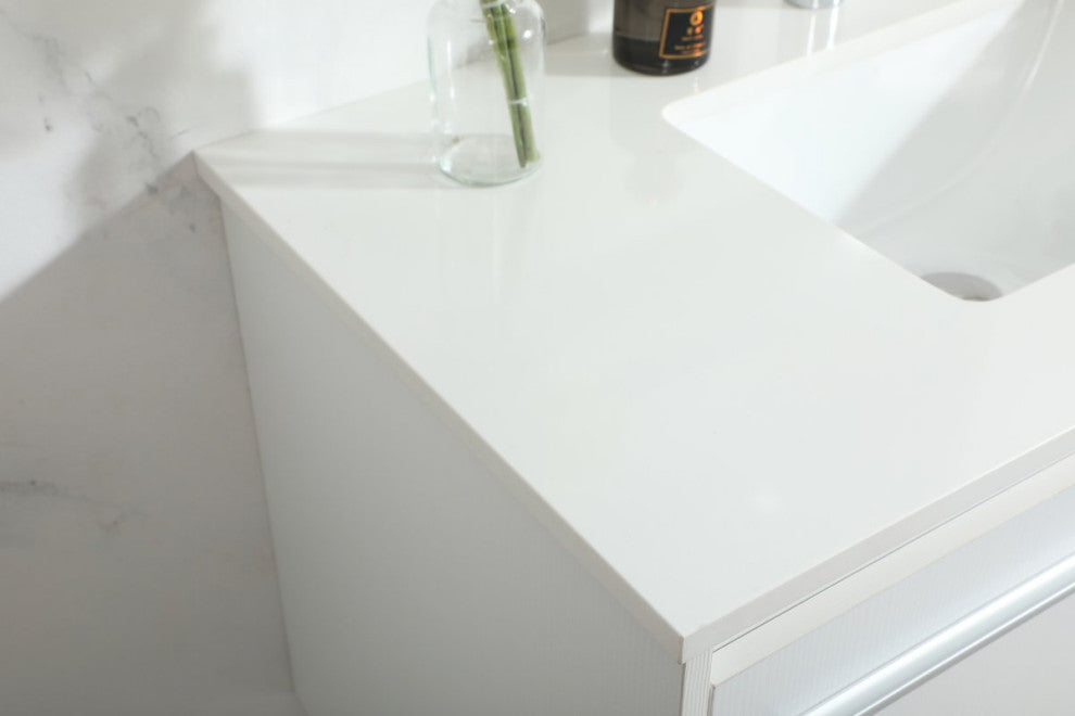 Phoebe Single Bathroom Vanity, White, 36", Without Backsplash