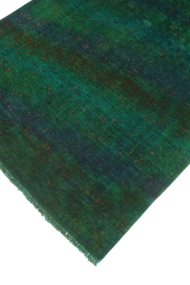 Vintage Distressed Albertee Green/Purple Runner, 3'3x9'4