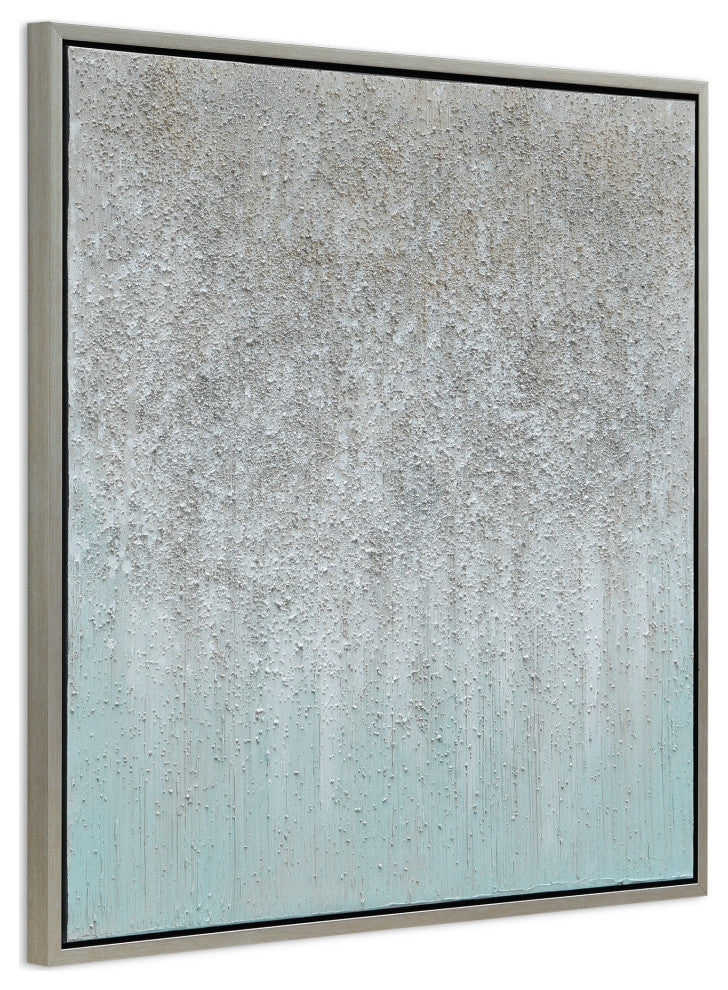 Silver Field Textured Metallic Hand Painted Abstract Wall Art by Martin Edwards