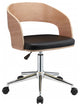 HomeRoots Mod Rolling Black Faux Leather Office Desk Chair