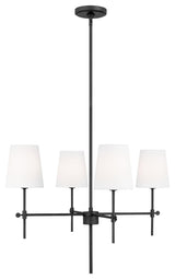 Baker Four Light Small Chandelier, Midnight Black