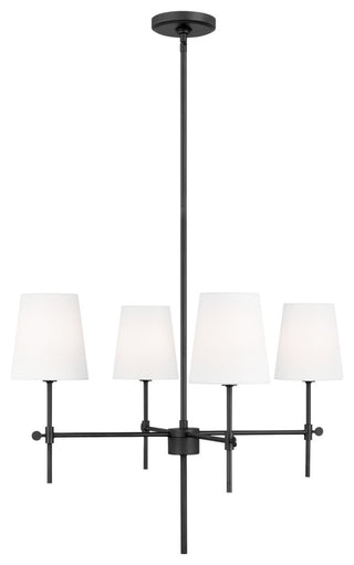 Baker Four Light Small Chandelier, Midnight Black
