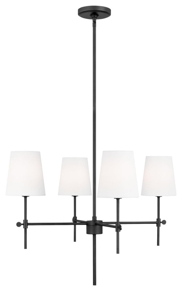 Baker Four Light Small Chandelier, Midnight Black