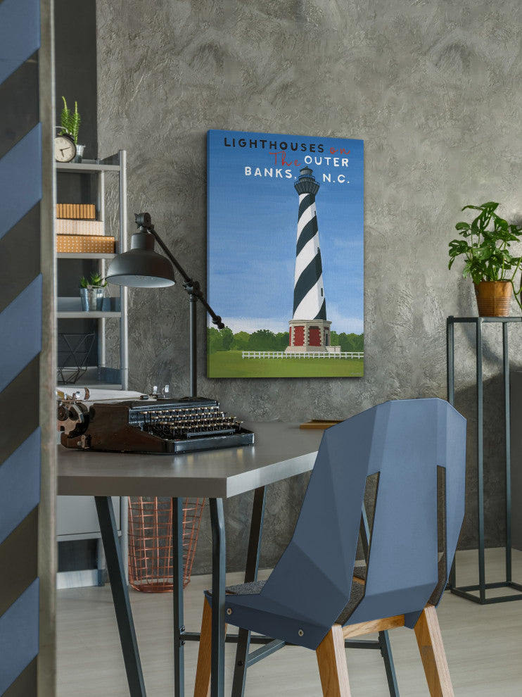 "The Lighthouse" Painting Print on Wrapped Canvas, 24x36