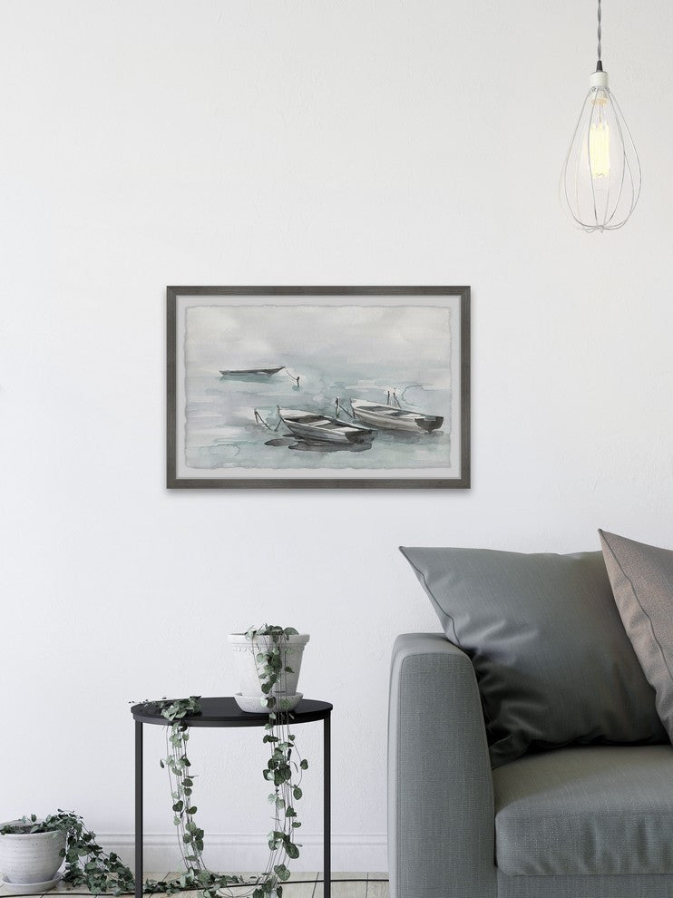 "Wooden Boats" Framed Painting Print, 36"x24"