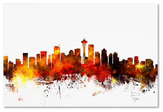 "Seattle, Washington Skyline III" Canvas Art by Michael Tompsett