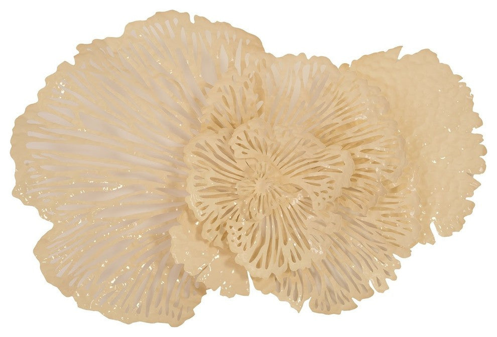 Flower Wall Art, Ivory, Medium