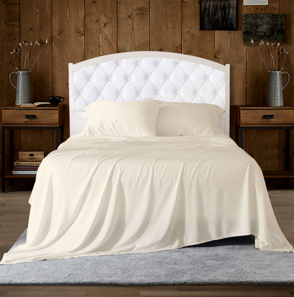 Organic Cotton Flat Sheet, Ivory, Twin, 74"x105"