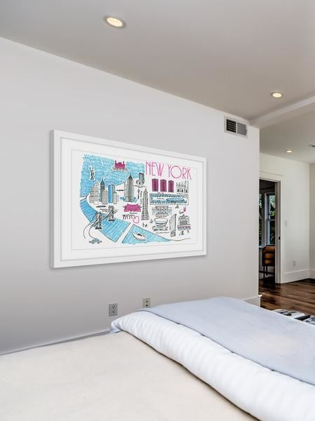 "Chic New York" Framed Painting Print, 24"x16"