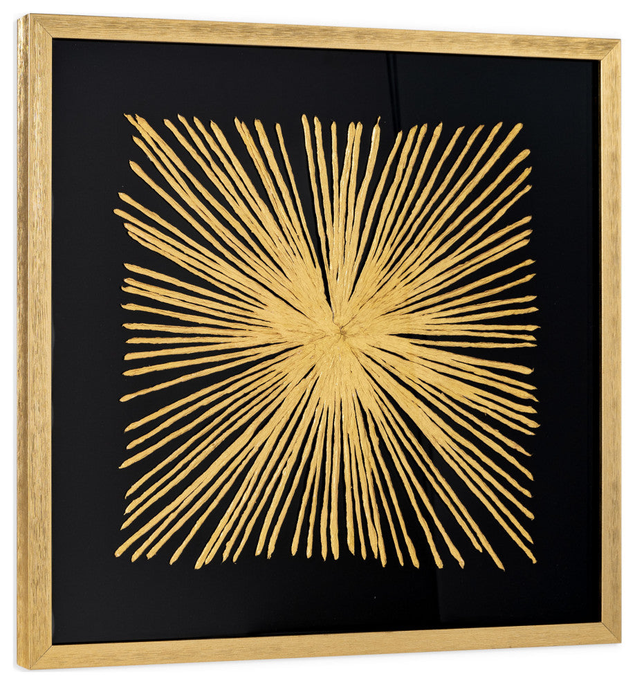 Aurous Flare 30"x30" Gold and Black Shadow Box