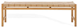 Safavieh Couture Devnie Woven Leather Bench, Tan/Natural