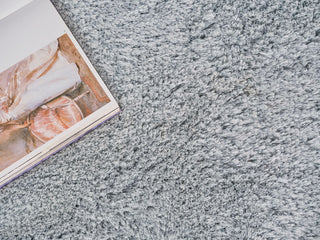 Sumo Shag Handloomed Polyester/Microfiber Light Blue Area Rug, 2'x3'