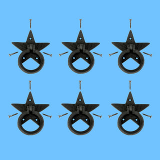 Cabinet Drawer Ring Pull Black Iron Southern Star Hardware Included Pack of 6