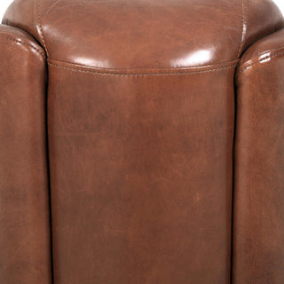 Pasargad Home Madison Top Grain Leather Upholstered Armchair, Brown