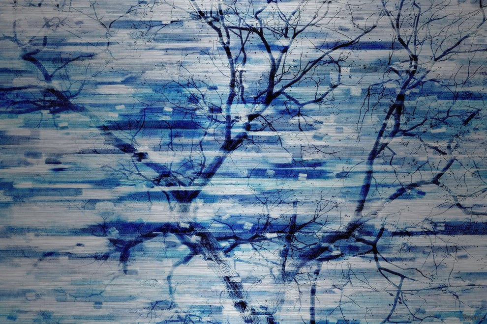 "Blue Snow Storm" Print on Brushed Aluminum, 60"x40"