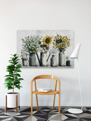 "Tin Can Flowers" Painting Print on Wrapped Canvas
