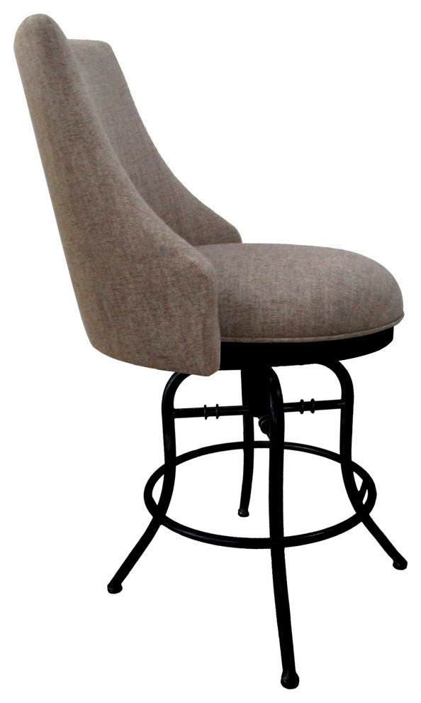 Melisima Swivel Tilt Counter 26" or 30" Metal Bar Stool, Basin Beige - Black, 26"