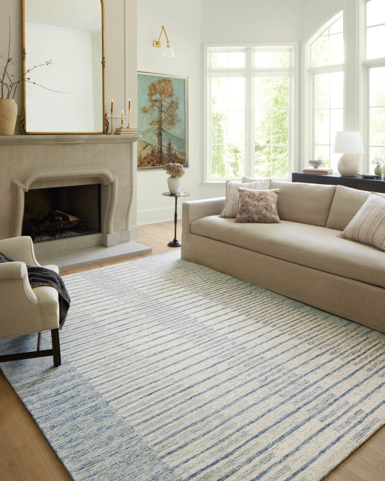 Chris Loves Julia x Loloi Chris Ivory / Denim 2'-6" x 9'-9" Runner Rug