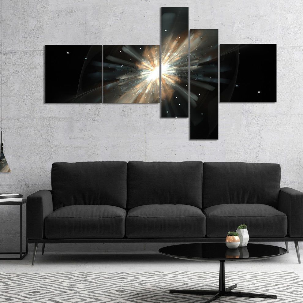 Fractal Star Galaxy, Abstract Canvas art print, 60"x32", 5 panels