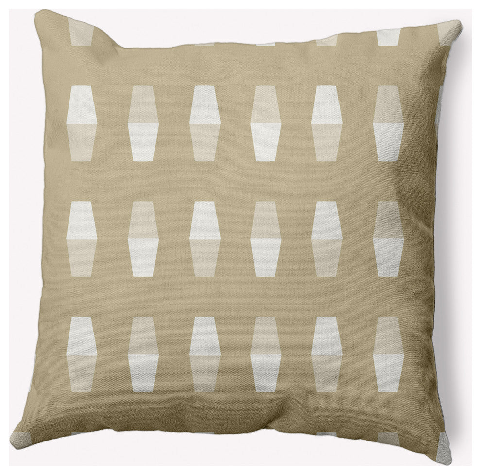 26x26" Bowling Pins Nautical Decorative Indoor Pillow, Taupe