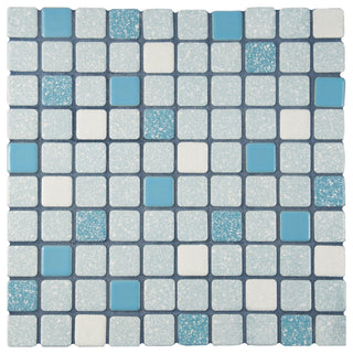 Crystalline Square Blue Porcelain Floor and Wall Tile