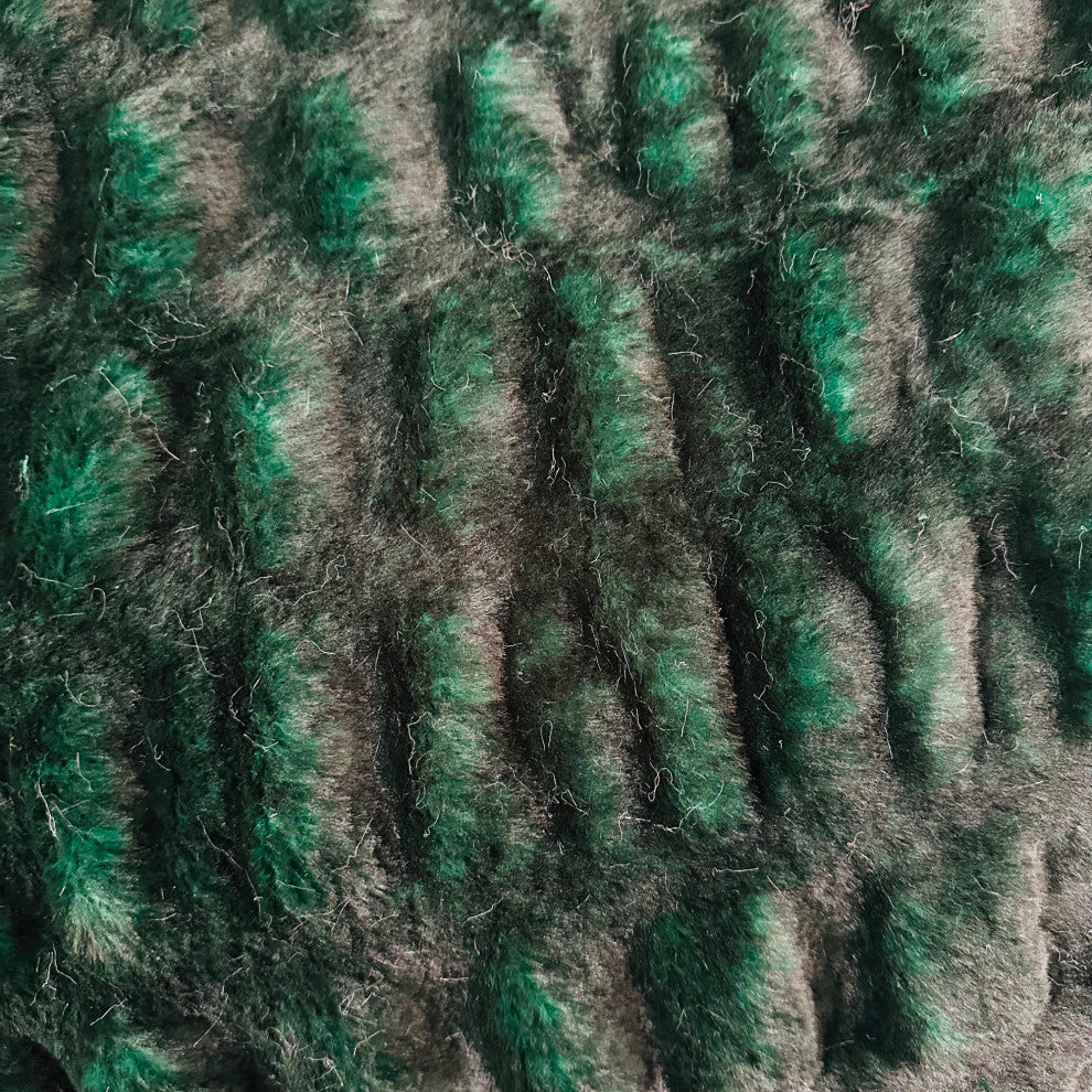 Plutus Emerald Green Plush Pelt Faux Fur Throw Blanket, 80"L x 90"W Twin XL