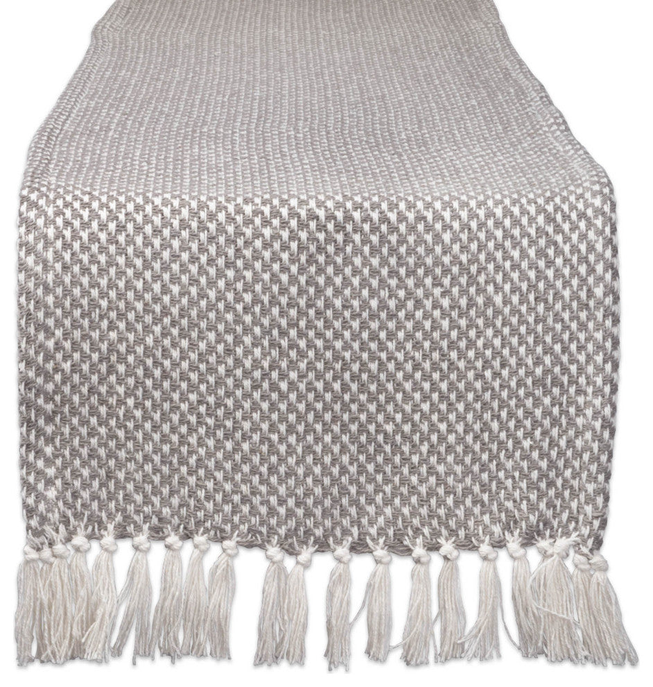 Gray Woven Table Runner 15X72