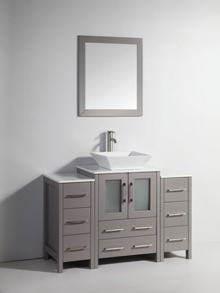 Vanity Art Bathroom Vanity Set With Sink, Gray, 48", Standard Mirror