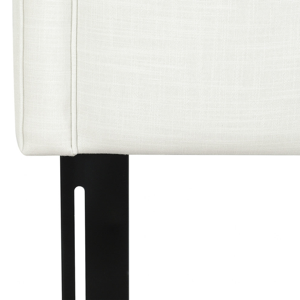 Catherine Arched Upholstered Camelback Headboard, Antique White Polyester, King